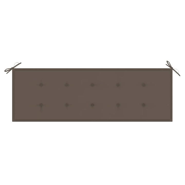 havebænk med hynde 159 cm stabelbar massivt teaktræ