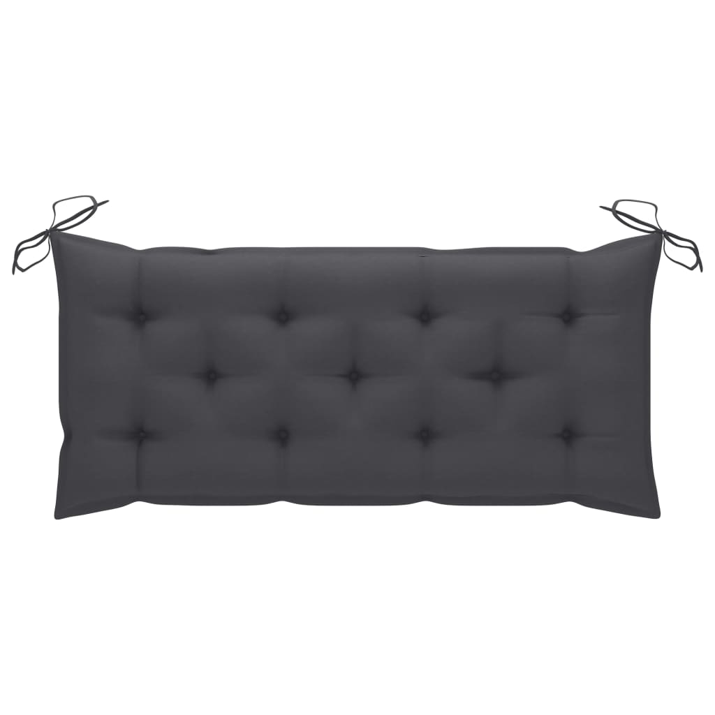 foldbar havebænk med hynde 118 cm bambus