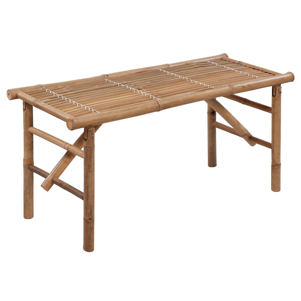 foldbar havebænk med hynde 118 cm bambus