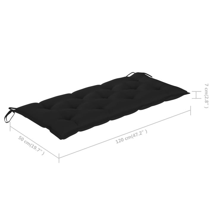 foldbar havebænk med hynde 118 cm bambus