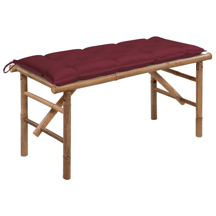 foldbar havebænk med hynde 118 cm bambus