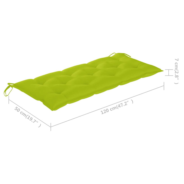 foldbar havebænk med hynde 118 cm bambus