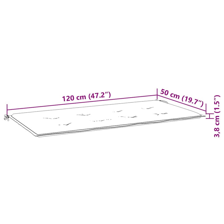 havebænk med hynde 120 cm bambus