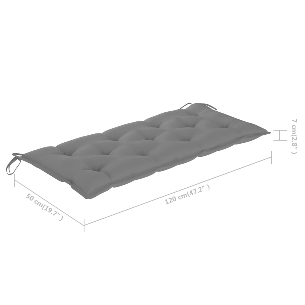 havebænk med hynde 120 cm bambus