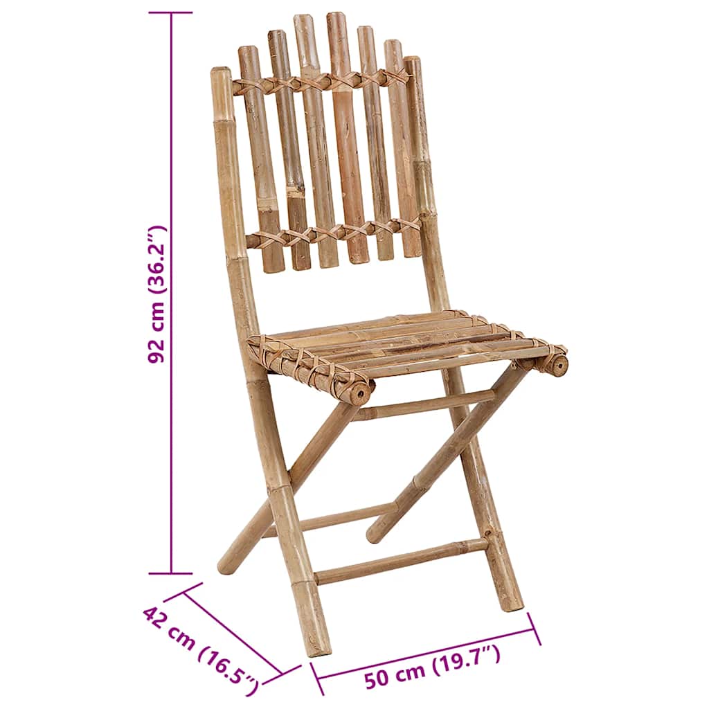 foldbare havestole 2 stk. med hynder bambus