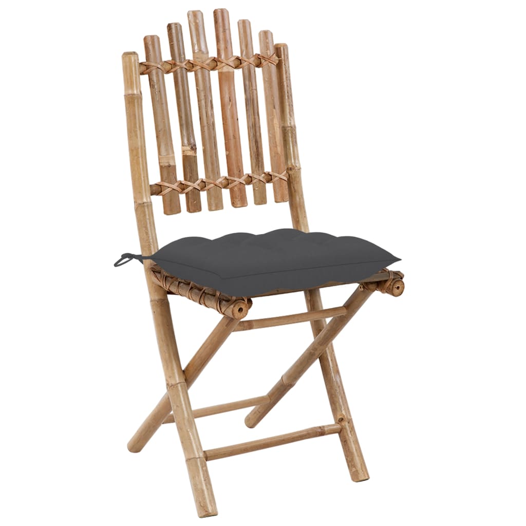 foldbare havestole 2 stk. med hynder bambus