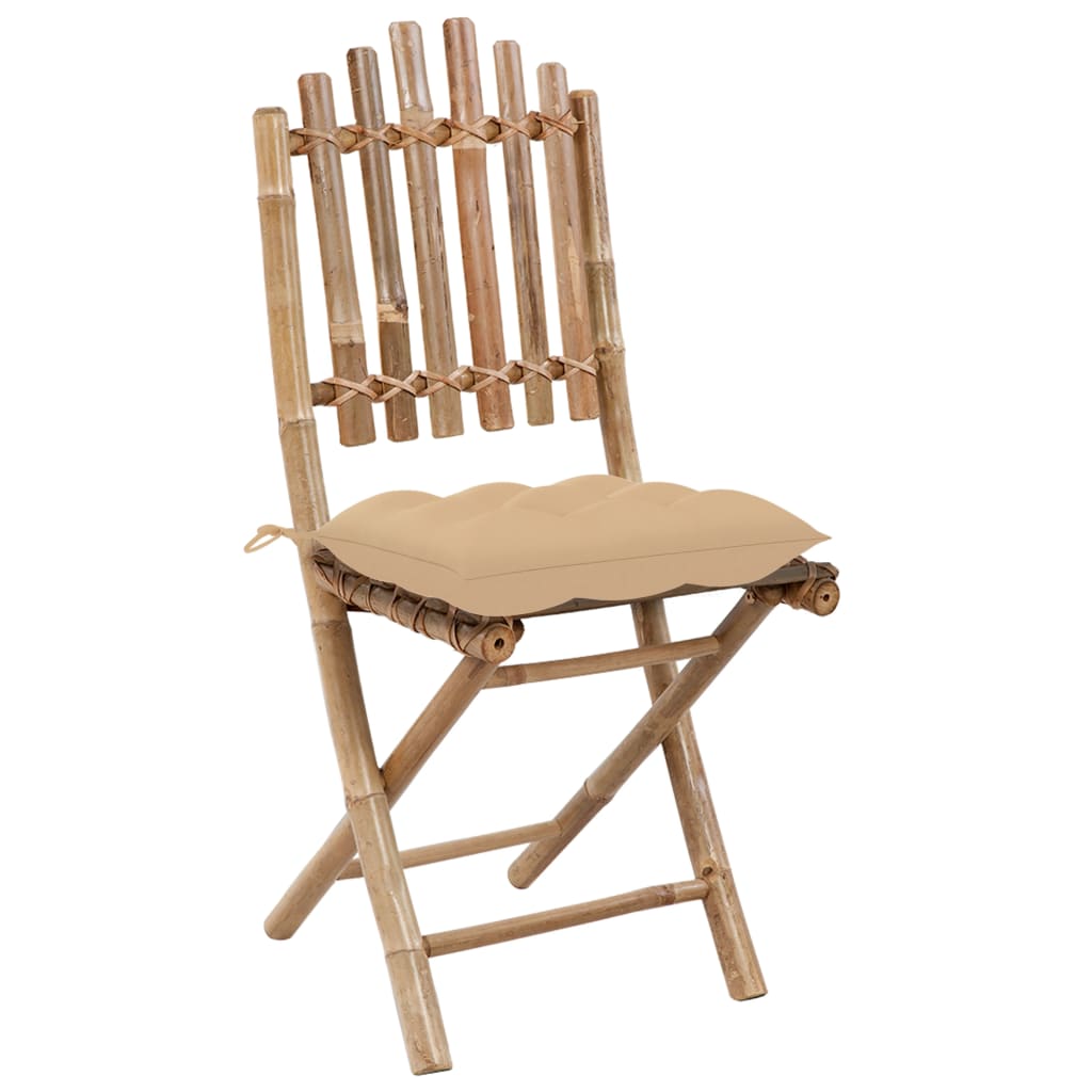 foldbare havestole 2 stk. med hynder bambus