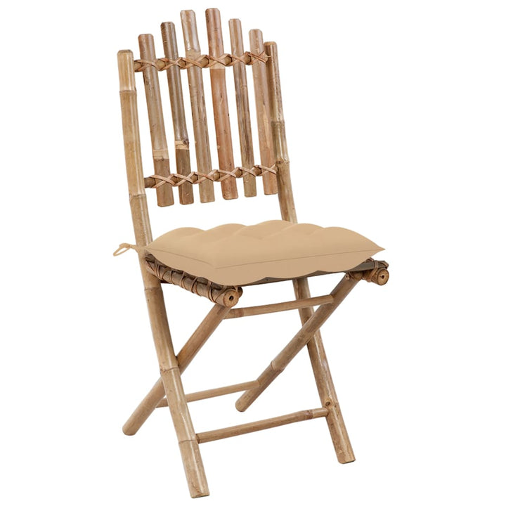 foldbare havestole 2 stk. med hynder bambus
