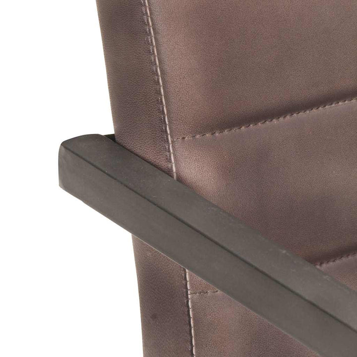 spisebordsstole med cantilever 4 stk. ægte læder brun
