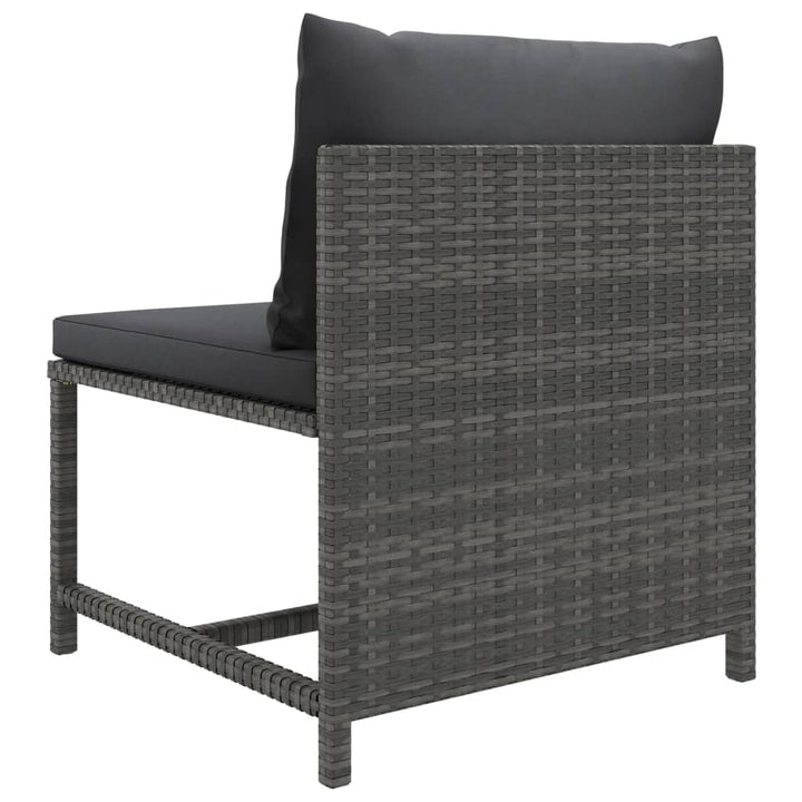 loungesæt til haven 8 dele med hynder polyrattan grå