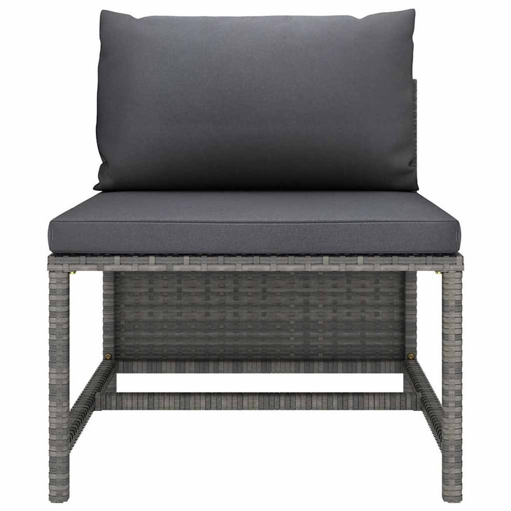 loungesæt til haven 9 dele med hynder polyrattan grå