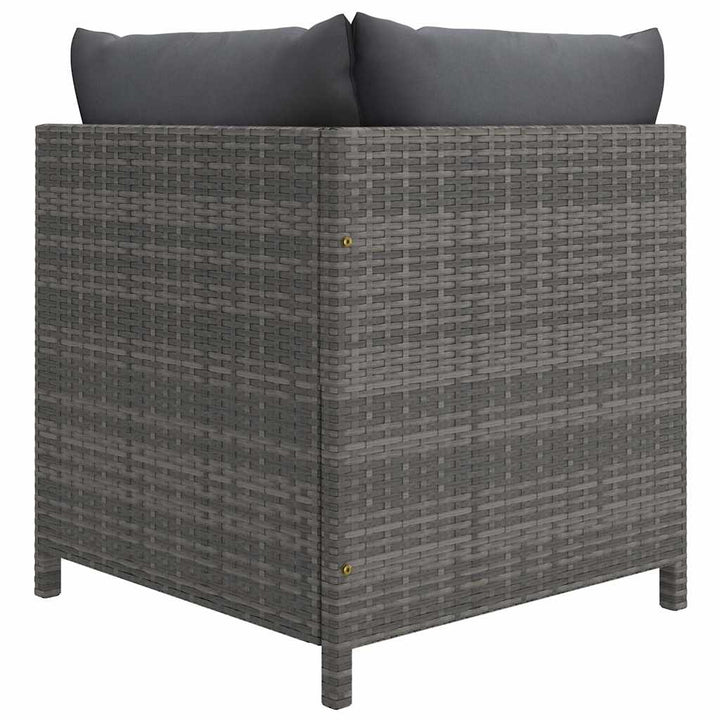 loungesæt til haven 9 dele med hynder polyrattan grå