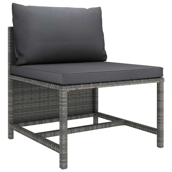 loungesæt til haven 9 dele med hynder polyrattan grå