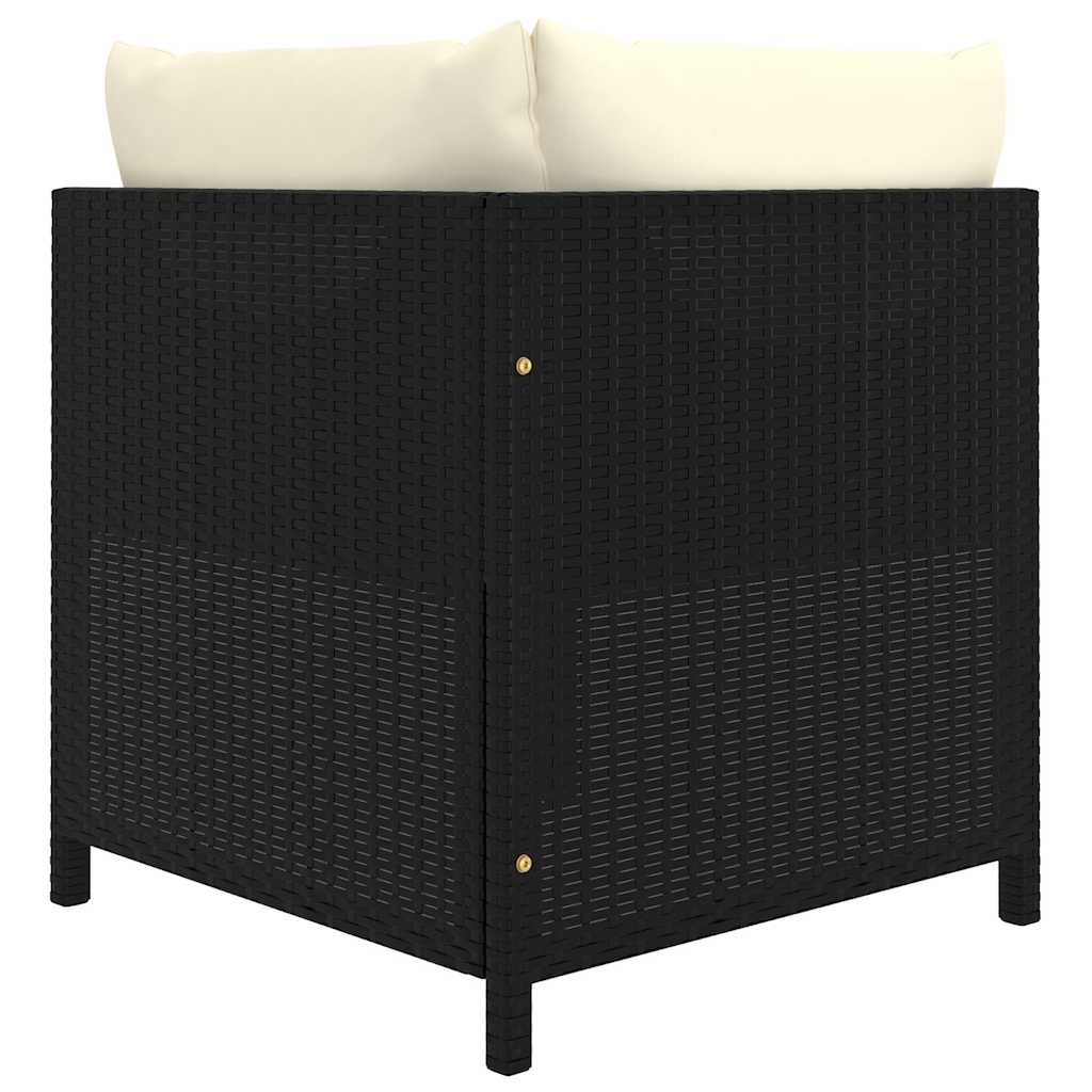 loungesæt til haven 8 dele med hynder polyrattan sort