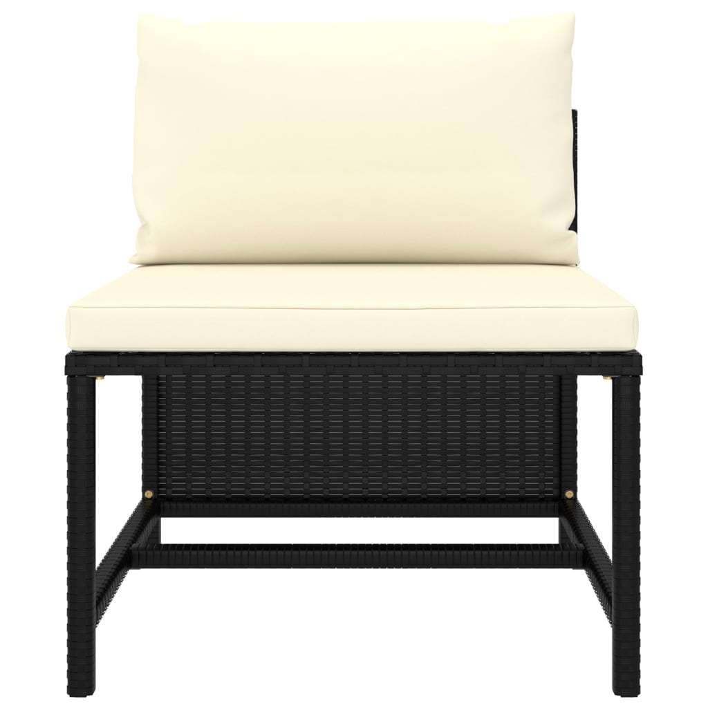 loungesæt til haven 8 dele med hynder polyrattan sort