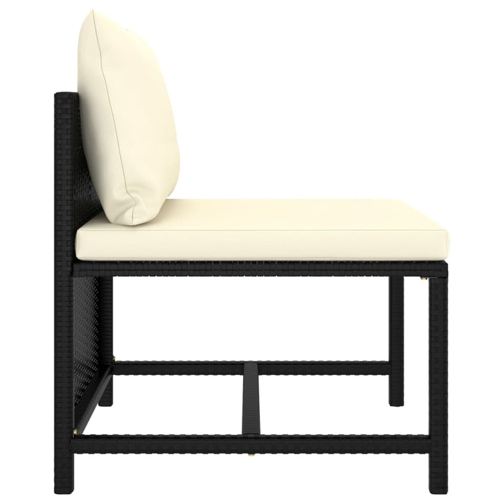loungesæt til haven 8 dele med hynder polyrattan sort