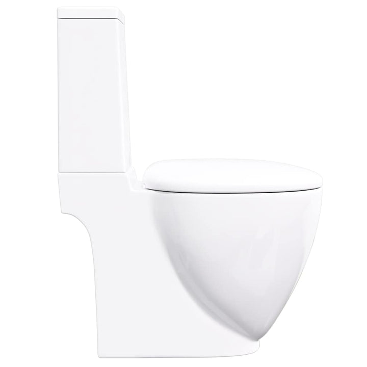 keramisk toilet afløb i bunden rund hvid