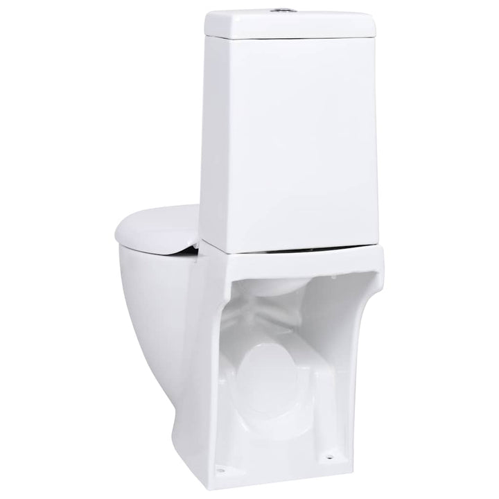 keramisk toilet afløb i bunden rund hvid