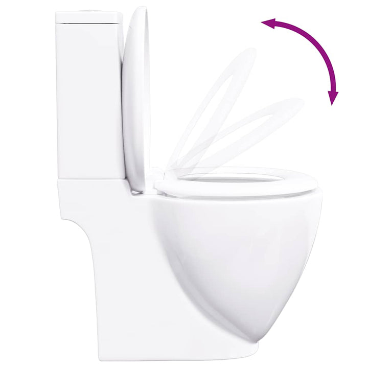 keramisk toilet afløb i bunden rund hvid
