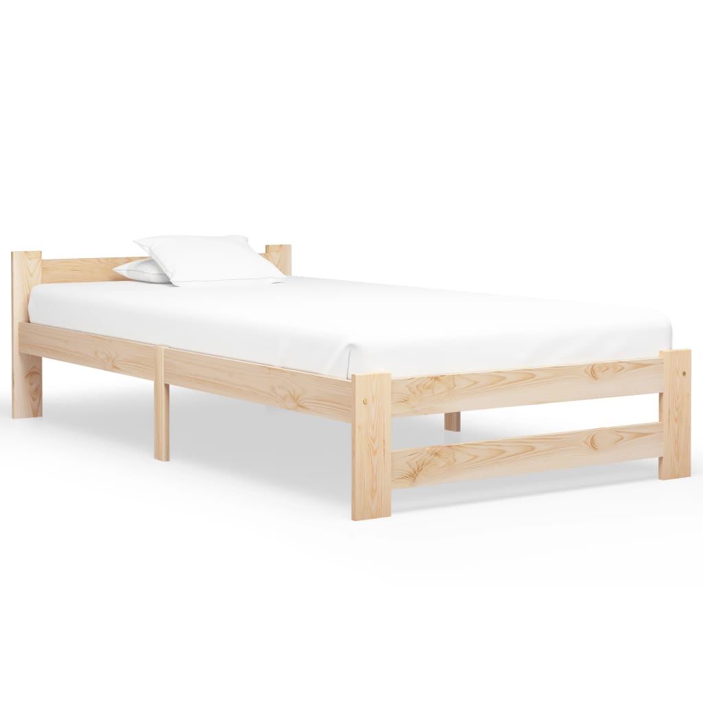 sengeramme uden madras massivt fyrretræ 90x200 cm