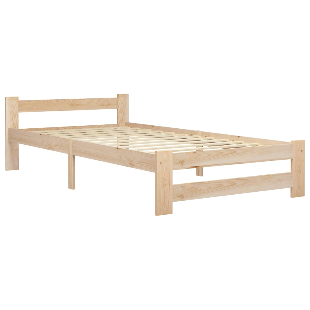 sengeramme uden madras massivt fyrretræ 90x200 cm