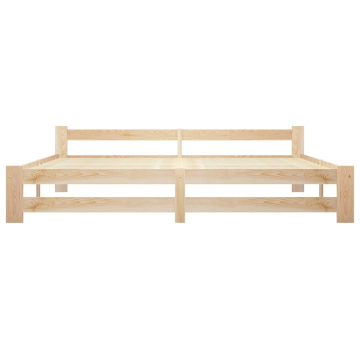 sengeramme uden madras massivt fyrretræ 200x200 cm