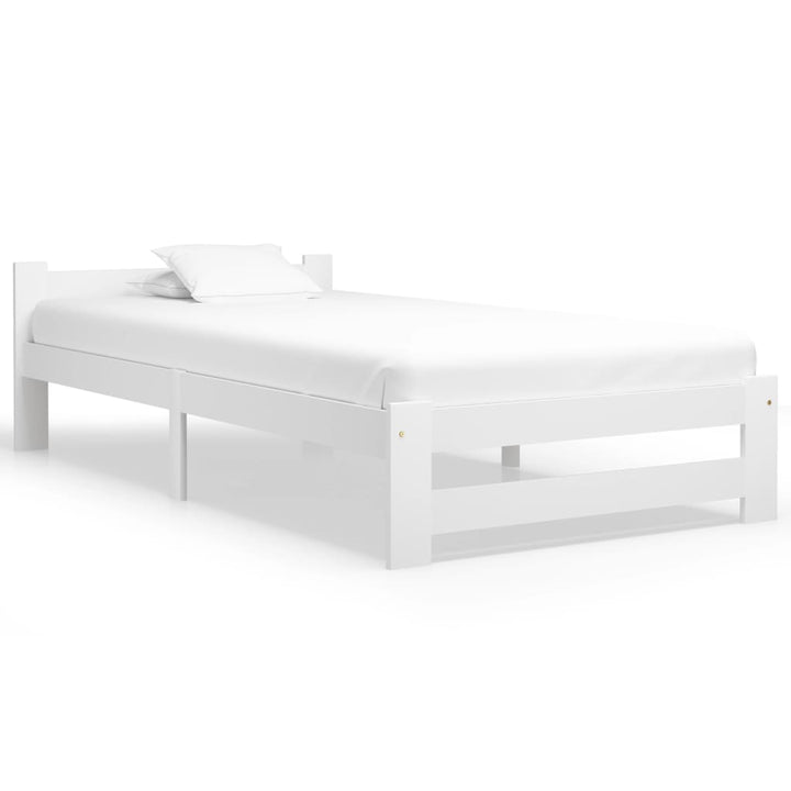 sengeramme uden madras massivt fyrretræ 90x200 cm hvid