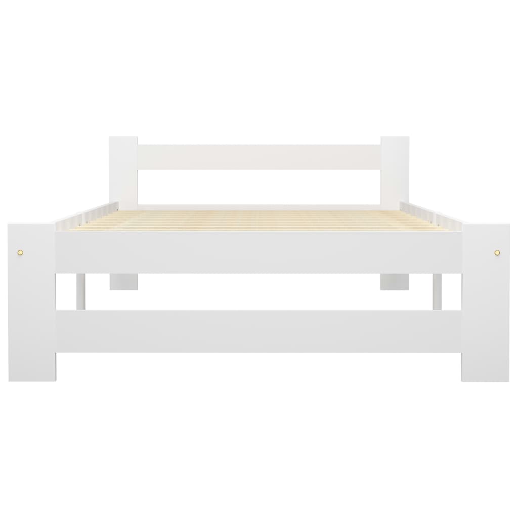 sengeramme uden madras massivt fyrretræ 90x200 cm hvid