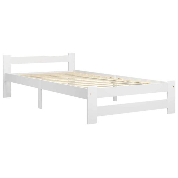 Sengeramme uden madras massivt fyrretræ 100x200 cm hvid