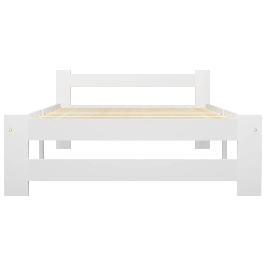 Sengeramme uden madras massivt fyrretræ 100x200 cm hvid