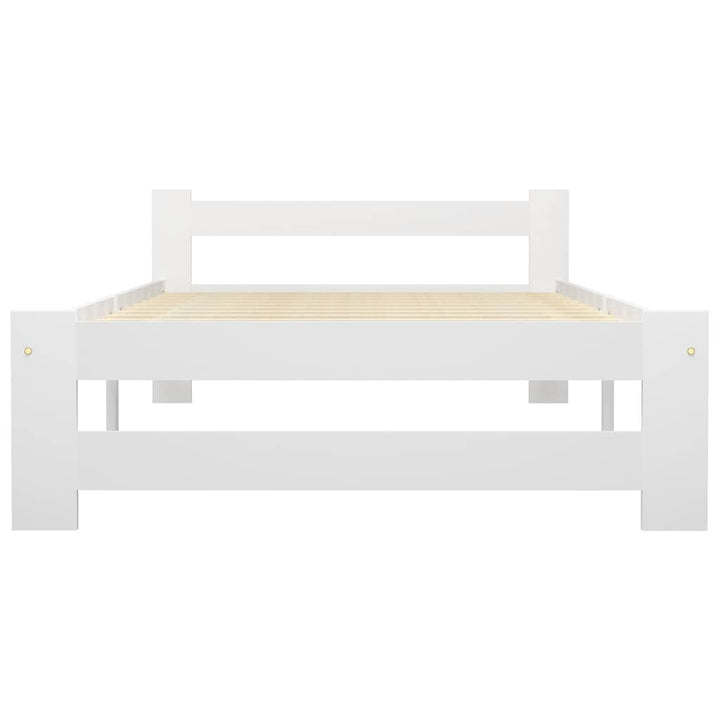 Sengeramme uden madras massivt fyrretræ 100x200 cm hvid