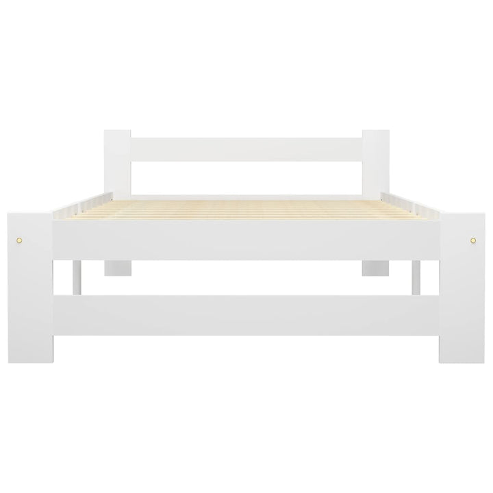 Sengeramme uden madras massivt fyrretræ 100x200 cm hvid