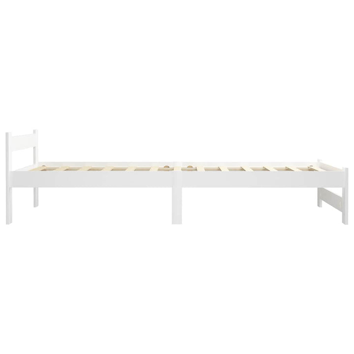 Sengeramme uden madras massivt fyrretræ 100x200 cm hvid