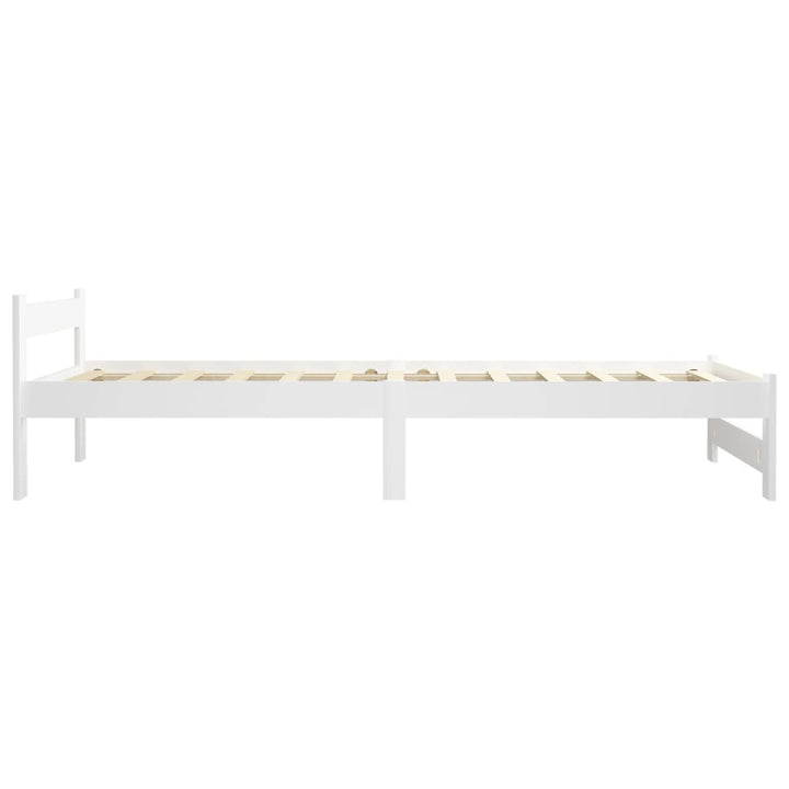 Sengeramme uden madras massivt fyrretræ 100x200 cm hvid