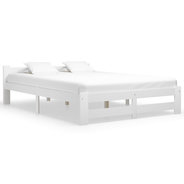 sengeramme uden madras massivt fyrretræ 120x200 cm hvid