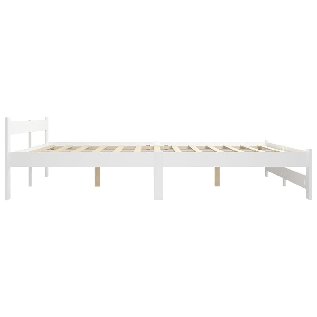 sengestel 140x200 cm massivt fyrretræ hvid
