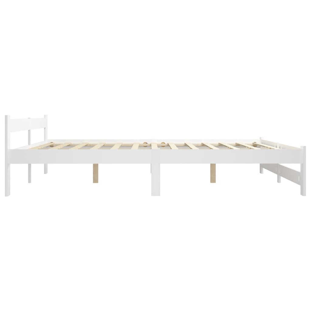 sengestel 160x200 cm massivt fyrretræ hvid