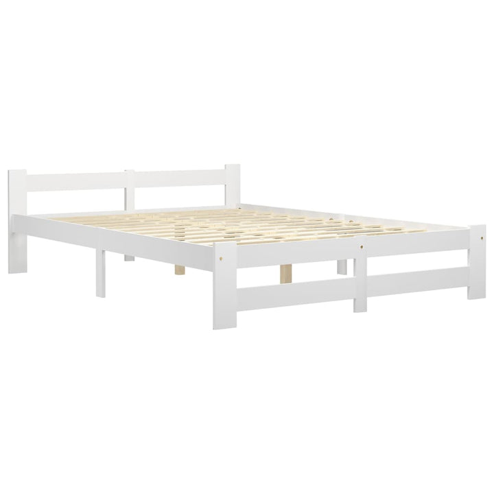 sengestel 180x200 cm massivt fyrretræ hvid