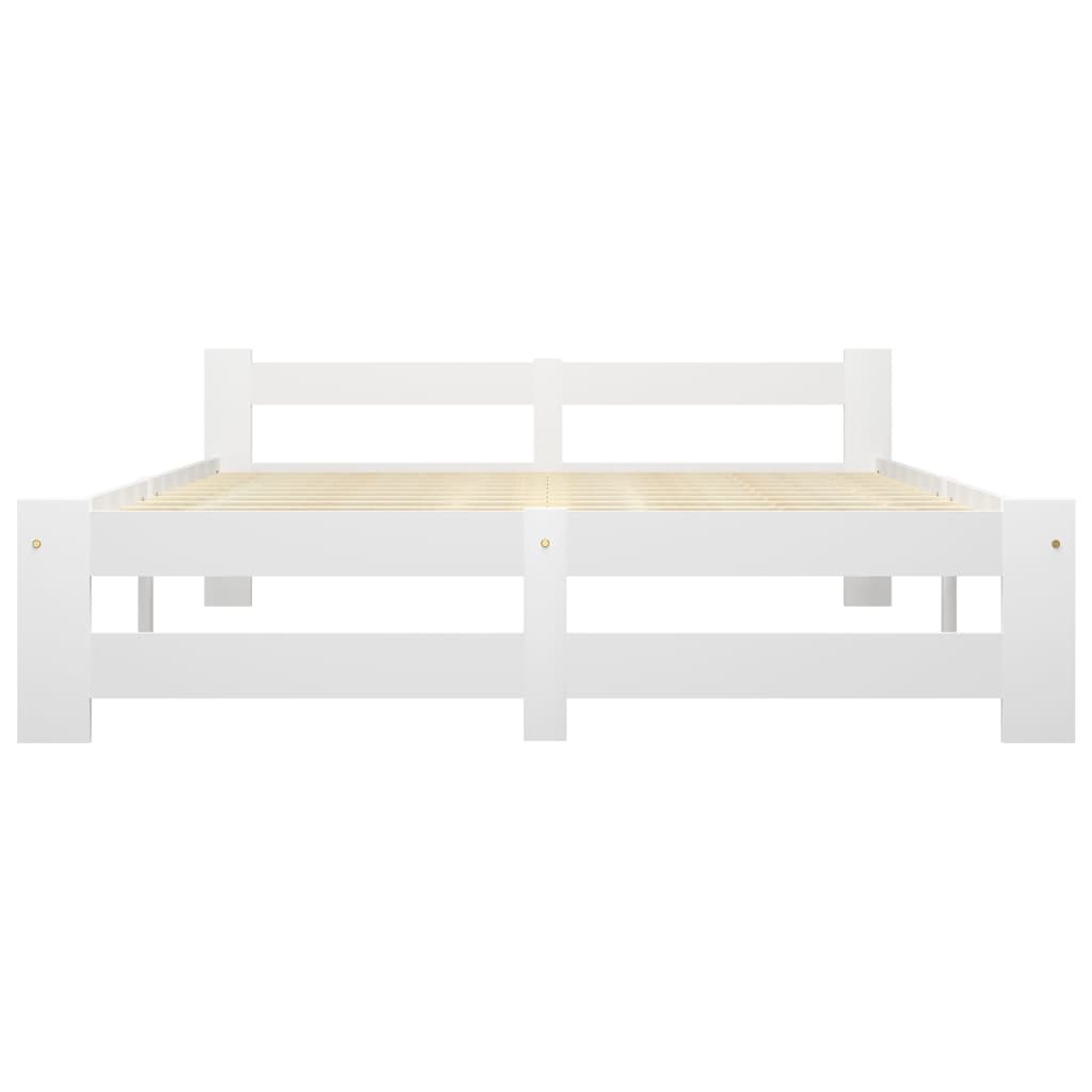 sengestel 180x200 cm massivt fyrretræ hvid