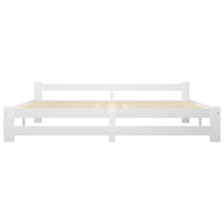 sengeramme uden madras massivt fyrretræ 200x200 cm hvid