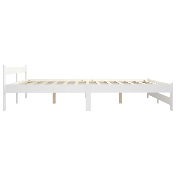 sengeramme uden madras massivt fyrretræ 200x200 cm hvid