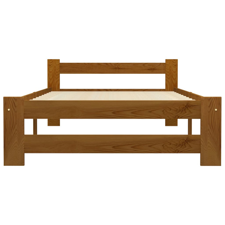 sengeramme uden madras massivt fyrretræ 90x200 cm honningbrun