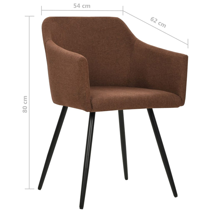 spisebordsstole 4 stk. stof brun