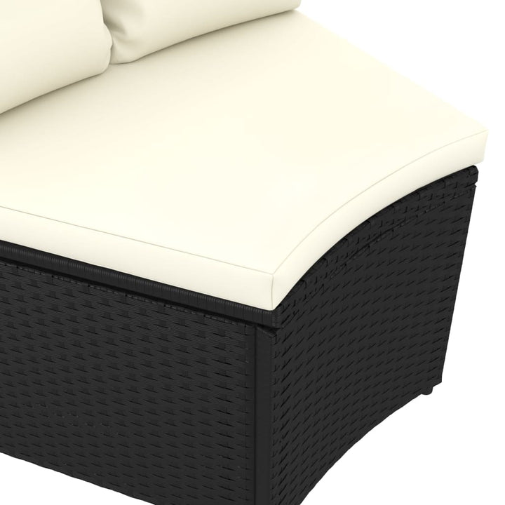 sofasæt til haven 7 dele med hynder polyrattan sort