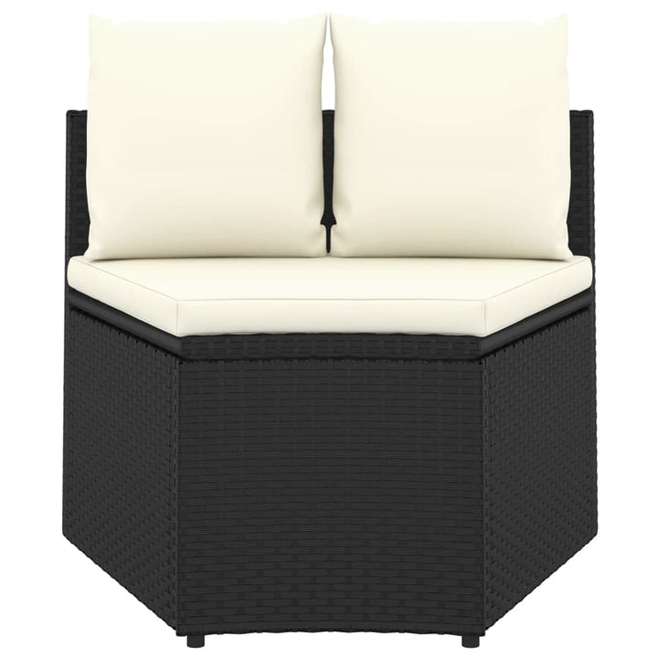 sofasæt til haven 7 dele med hynder polyrattan sort