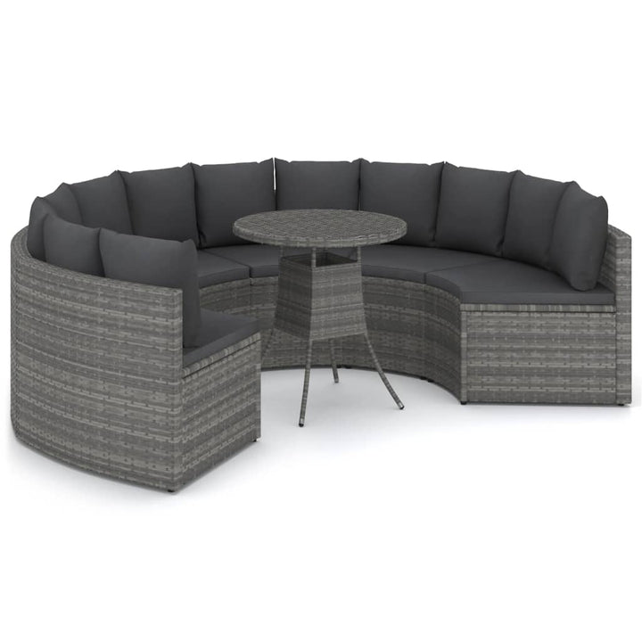 sofasæt til haven 7 dele med hynder polyrattan grå