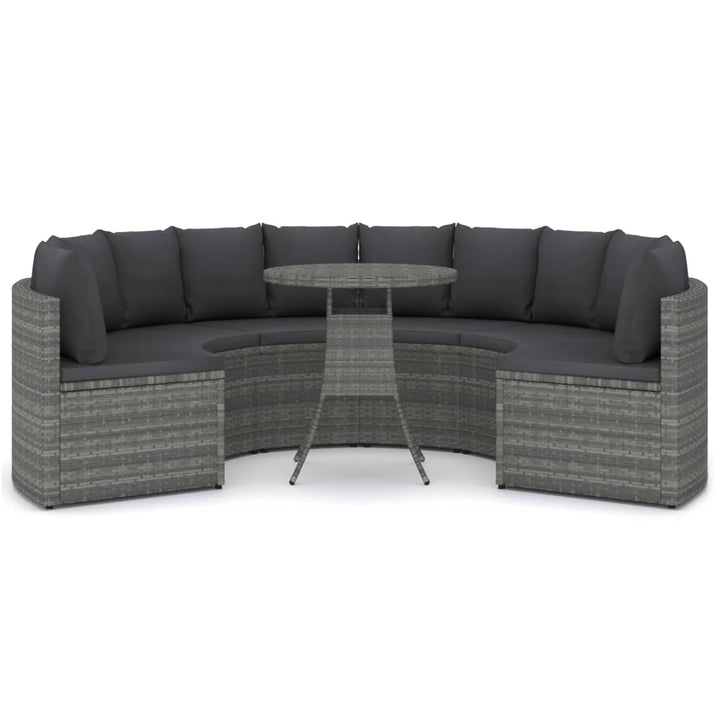 sofasæt til haven 7 dele med hynder polyrattan grå