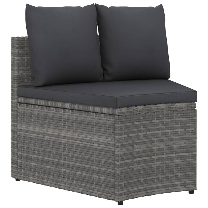 sofasæt til haven 7 dele med hynder polyrattan grå