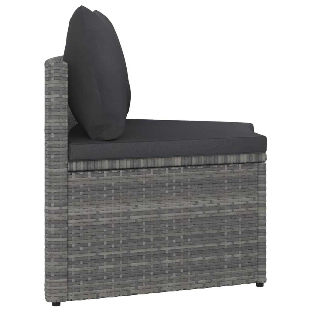 sofasæt til haven 7 dele med hynder polyrattan grå