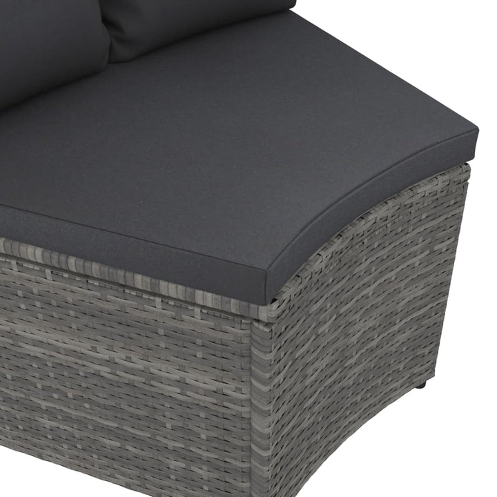 sofasæt til haven 7 dele med hynder polyrattan grå